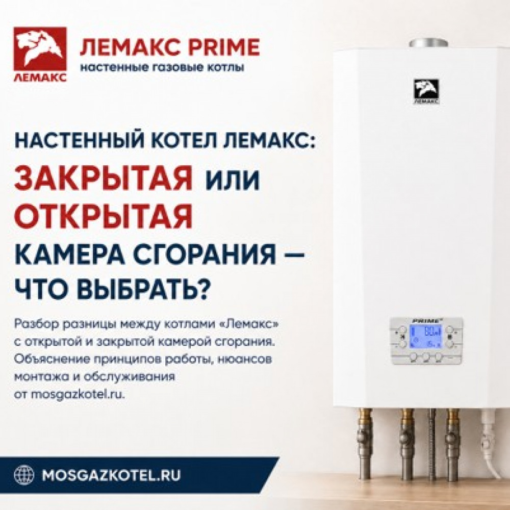 Настенный котел Лемакс: закрытая или открытая камера сгорания — что выбрать?